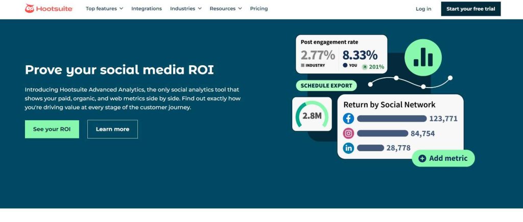 AI-Driven Social Media Management Tools for Small Businesses(Hootsuite Social Media ROI) - SmallBusinessweb